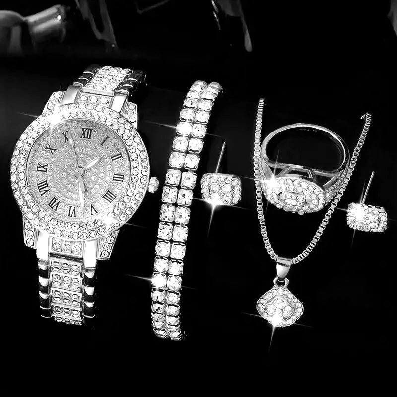 Luxury gift set 6PCS  bracelet necklace Ring earrings